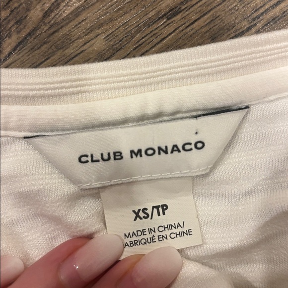 Club Monaco Cream Short Sleeve Wrap Top - Picture 3 of 6